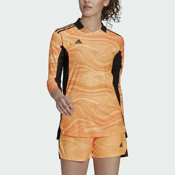 adidas GJ7695 Women's Sz M Condivo 21 Acid Orange Long Sleeve Goalkeeper Jersey - Picture 1 of 3